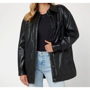 Guess Faux Leather Jacket Size S Black New With Tags